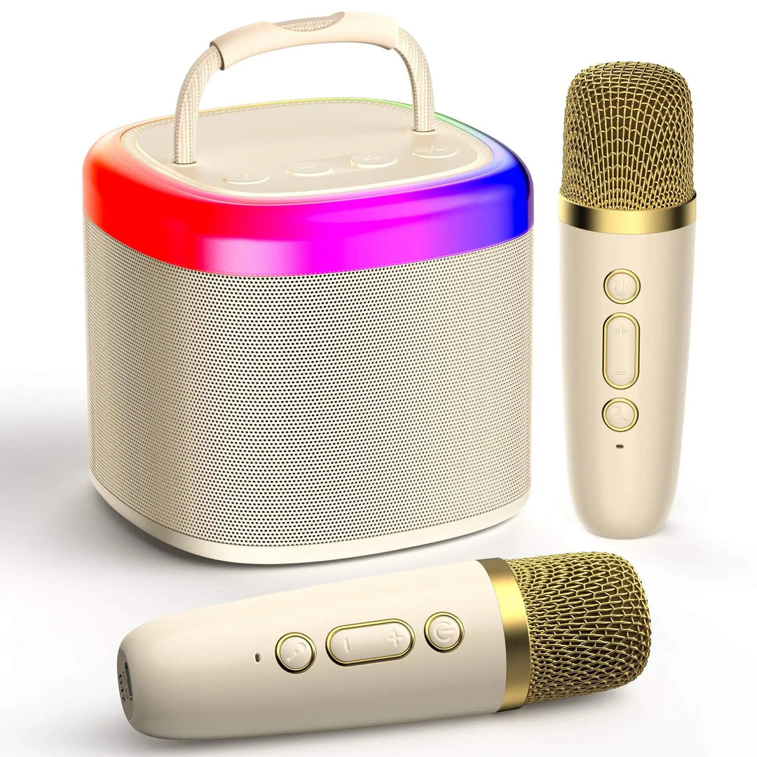 BowLift | Mini Karaoke Machine with Wireless Microphones – Portable Bluetooth Speaker for Kids
