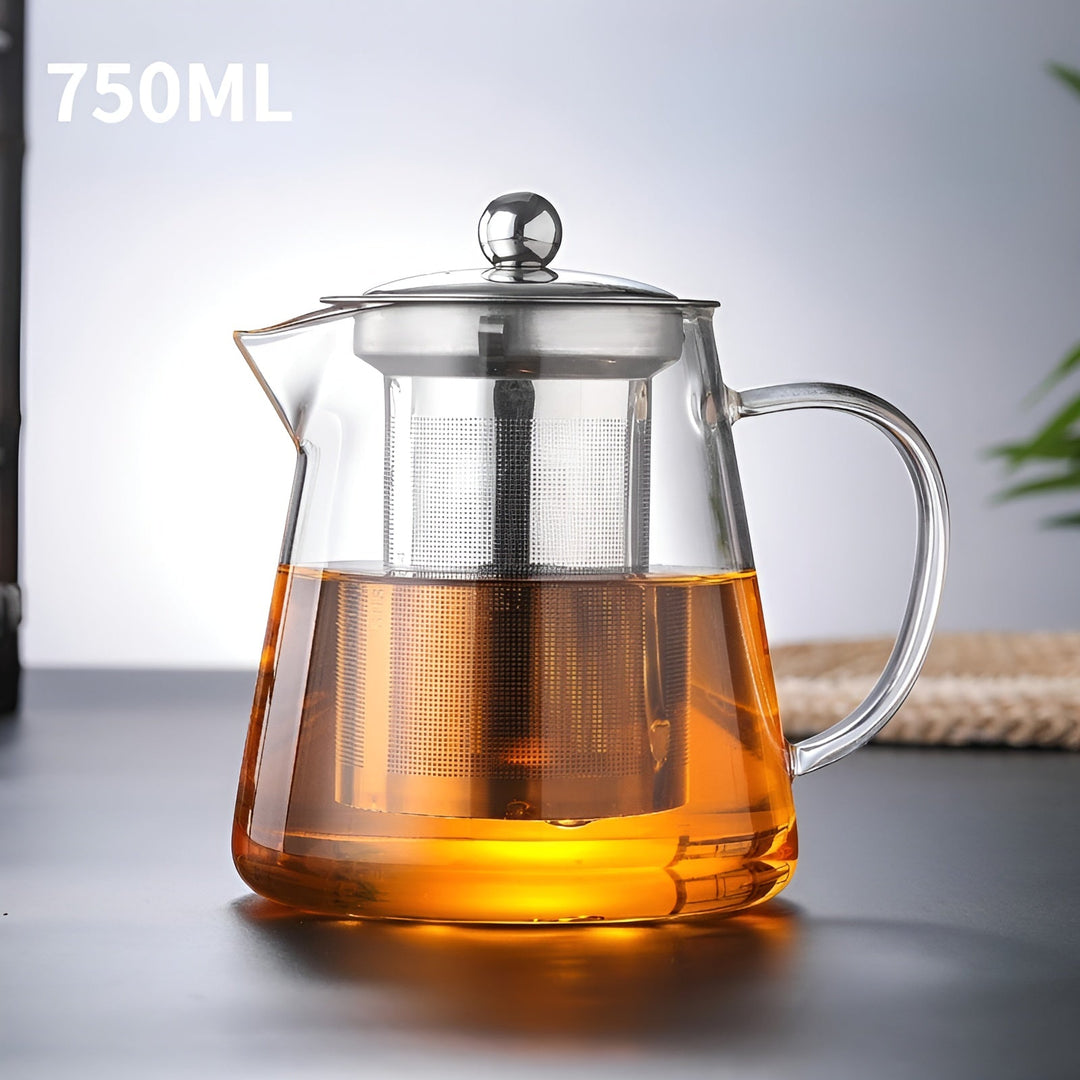 Heat-resistant tea set made of borosilicate glass – with filter | Ideal for brewing flower tea | Bowlift