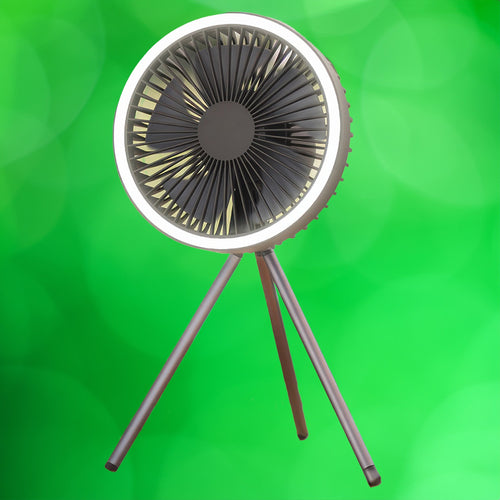 Portable Rechargeable Fan with LED and Built in Power Bank | Bowlift