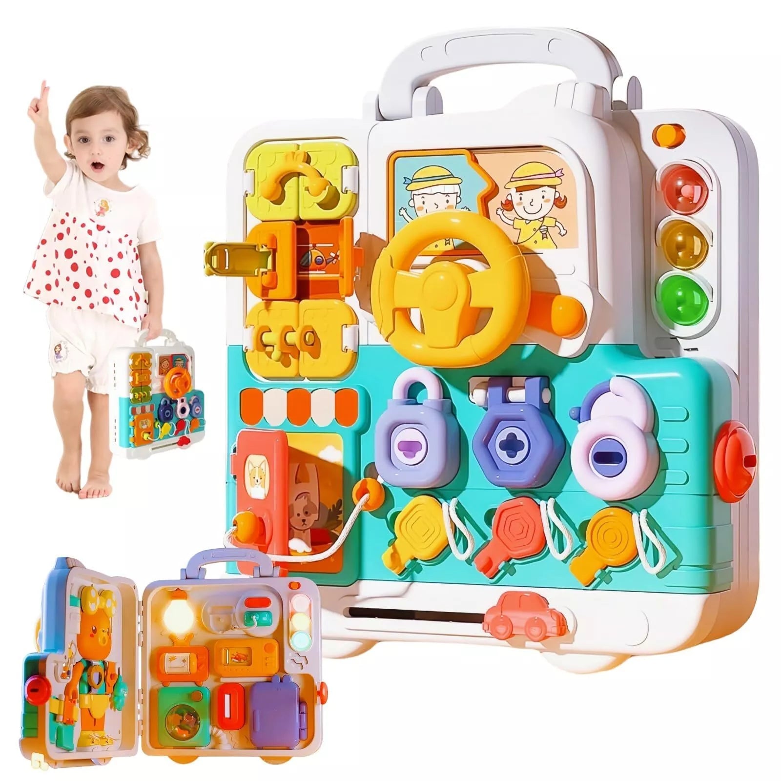 BowLift | CurioBoard – Interactive Educational Busy Board | for Kids Ages 3+