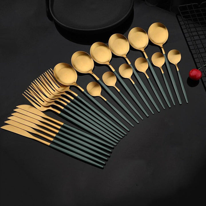 BowLift | RoyalGlimmer Gold Cutlery Set - Gold Cutlery Set for a Luxurious Table Decoration