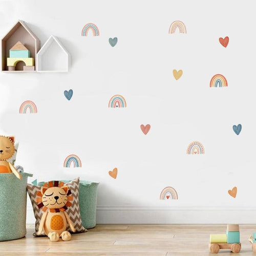 Cute Colorful Rainbow Heart - Removable Wall Decal | Bowlift