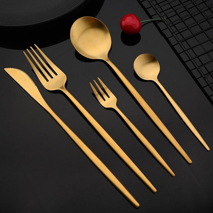 BowLift | RoyalGlimmer Gold Cutlery Set - Gold Cutlery Set for a Luxurious Table Decoration