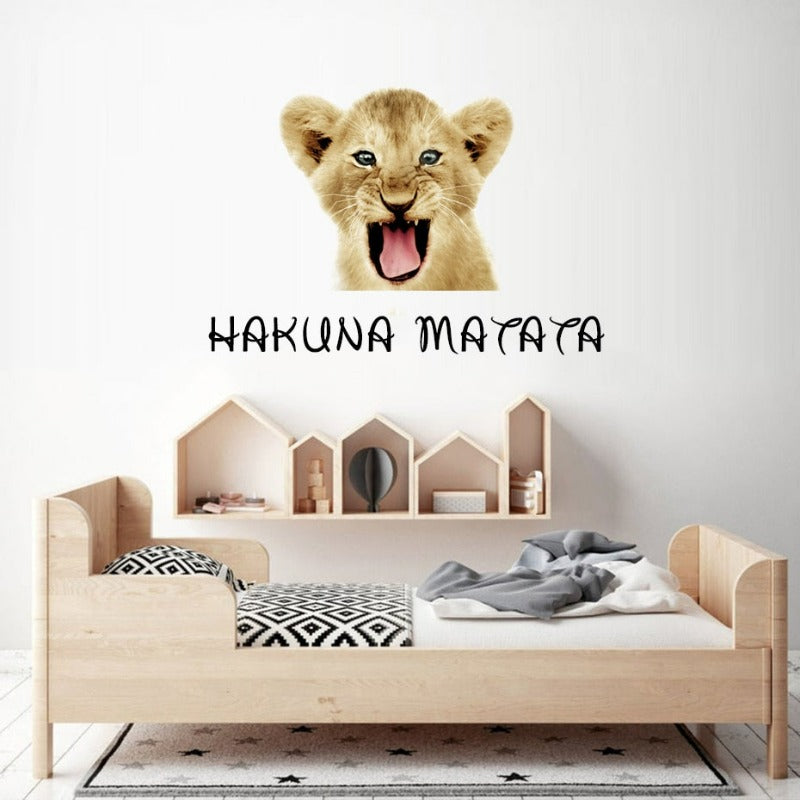 Cute African Safari Lion - Removable Wall Decal | Bowlift
