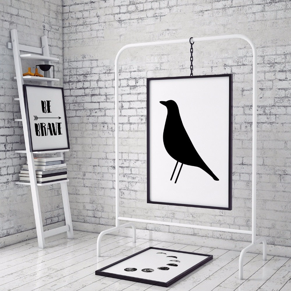 Eames Bird Nordic Scandinavian - Canvas Wall Art Print | Bowlift