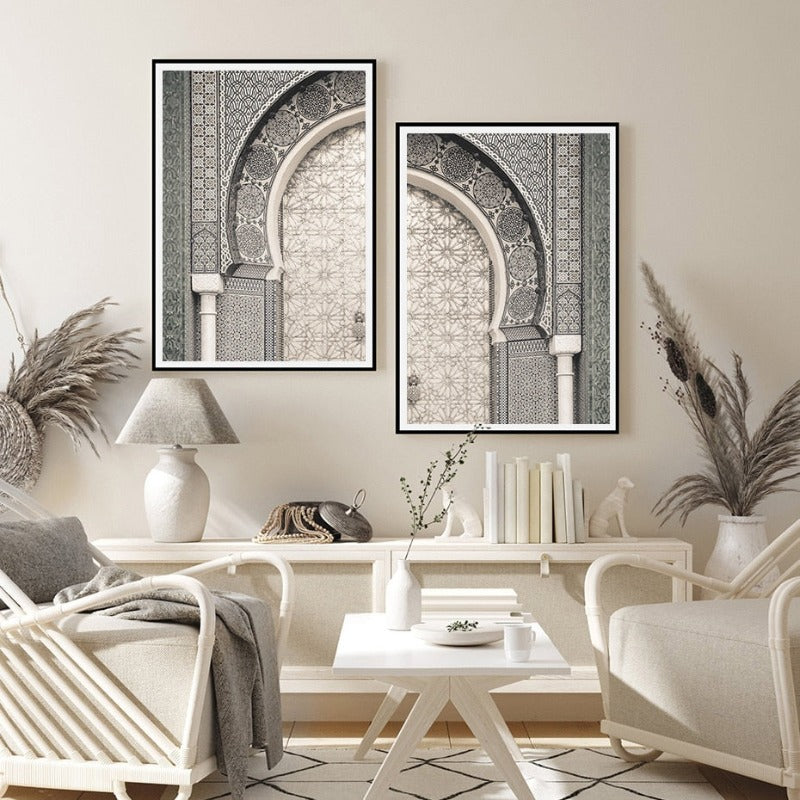 Modern Moroccan Marrakesh Door - Canvas Wall Art Print | Bowlift