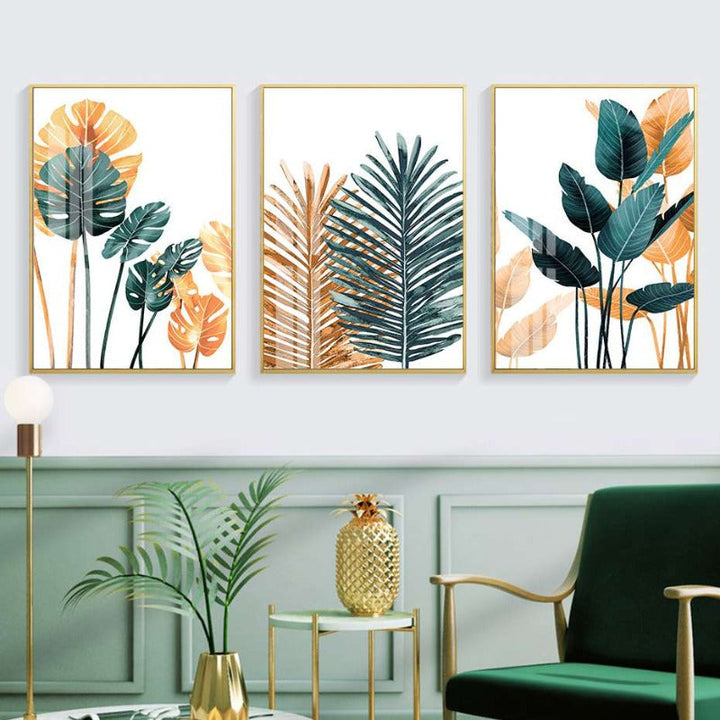 Modern Tropical Palm Tree Leaves - Canvas Wall Art Print | Bowlift