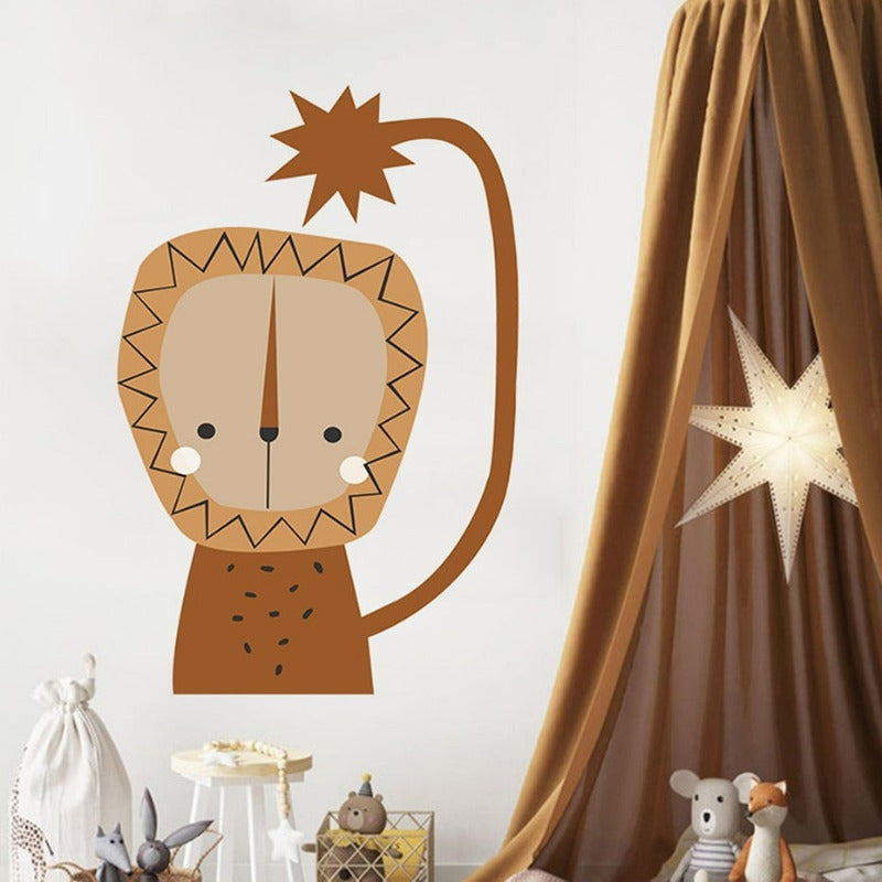 Cute African Safari Lion - Removable Wall Decal | Bowlift