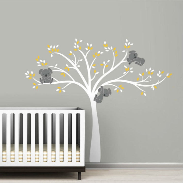 Koala Family on White Tree Branch - Removable Wall Decal | Bowlift