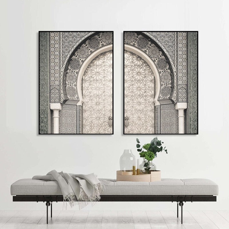 Modern Moroccan Marrakesh Door - Canvas Wall Art Print | Bowlift