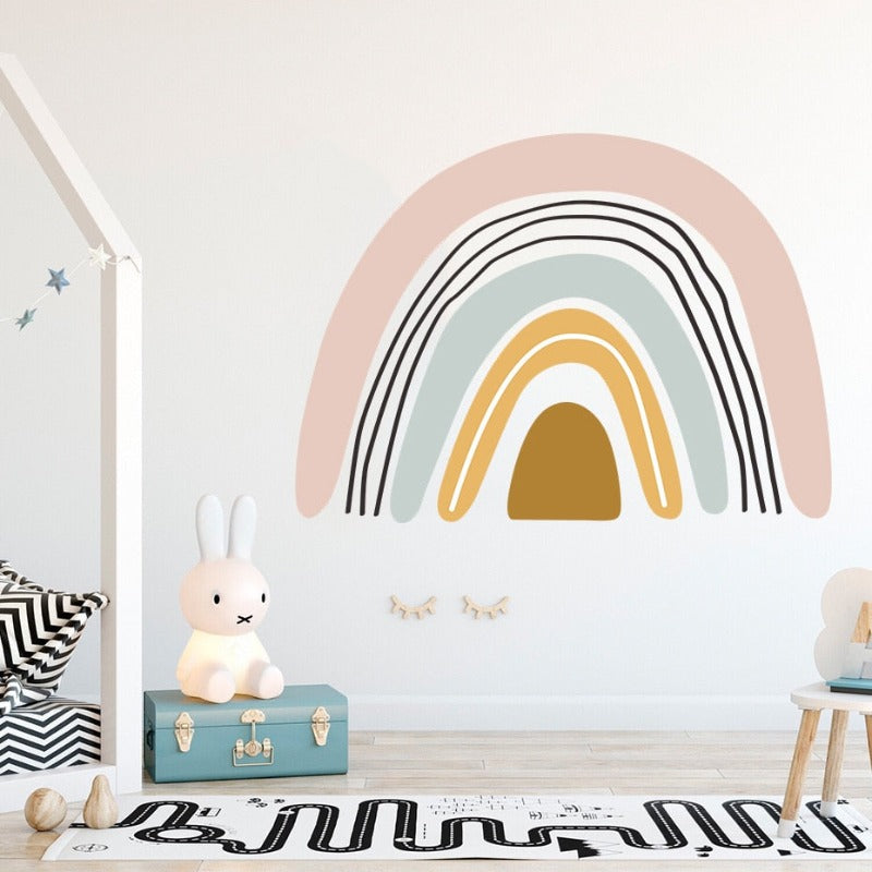 Trendy Bohemia Pink Rainbow - Removable Wall Decal | Bowlift