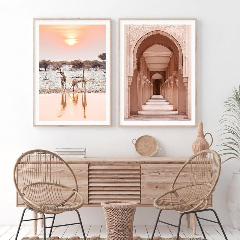 Moroccan Desert & Architecture - Canvas Wall Art Print | Bowlift