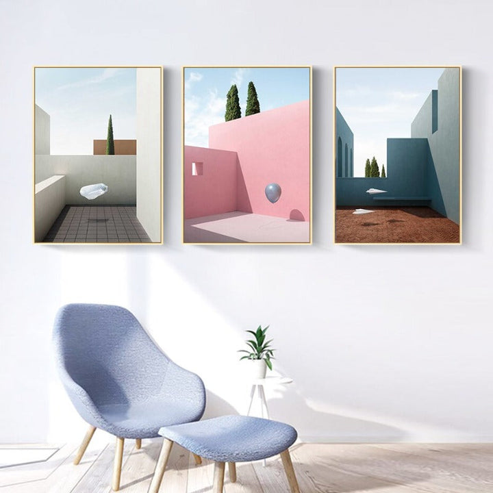 Still Life Modern Building  - Canvas Wall Art Print | Bowlift