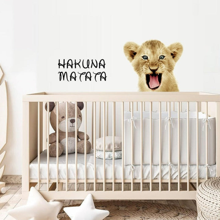 Cute African Safari Lion - Removable Wall Decal | Bowlift