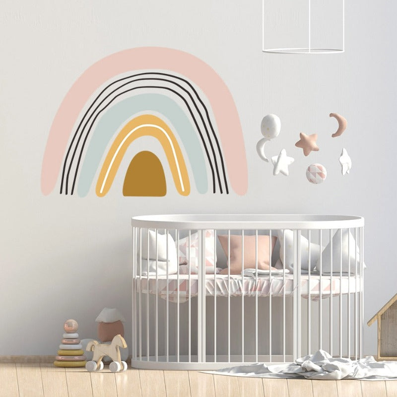 Trendy Bohemia Pink Rainbow - Removable Wall Decal | Bowlift