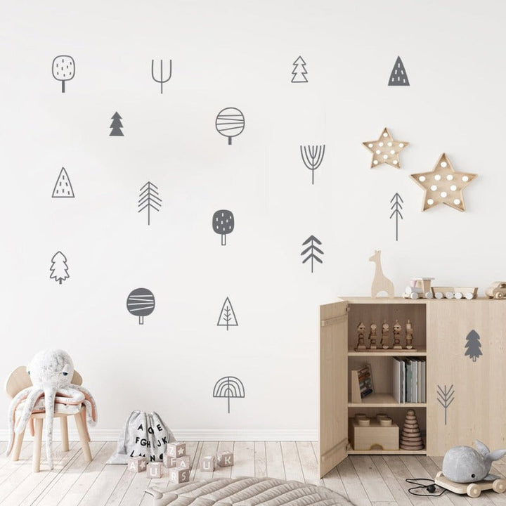 Trendy Woodland Trees Boho - Removable Wall Decal | Bowlift