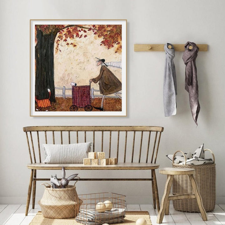 Vintage Nordic Abstract Landscape - Canvas Wall Art Print | Bowlift