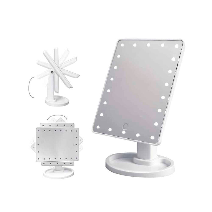 Makeup mirror with LED light and touch screen | Bowlift
