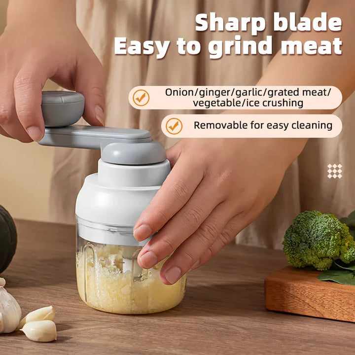 Manual Meat Mincer and Garlic Chopper Hand Pull Food Processor | Bowlift