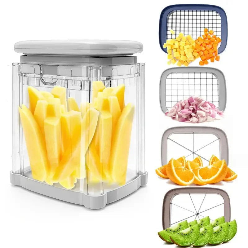 Manual Replaceable Blades French Fry Cutter Potato Vegetable Dicer | Bowlift