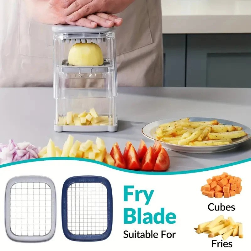 Manual Replaceable Blades French Fry Cutter Potato Vegetable Dicer | Bowlift
