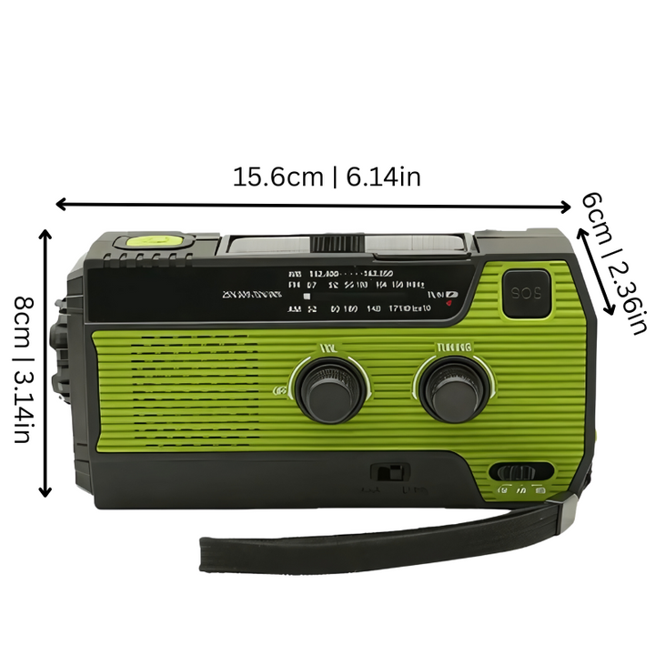 BowLift | All-In-One Emergency Radio | 4000mAh Battery, Solar & Hand Crank Charging for Outdoor Adventures and Emergency Preparedness