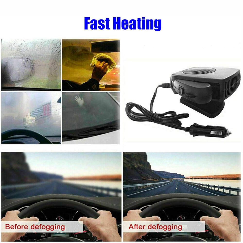 BowLift | TurboHeat | 12V Car Heater – 150W/300W Ceramic Fan Heater, Portable Car Defroster & Warmer