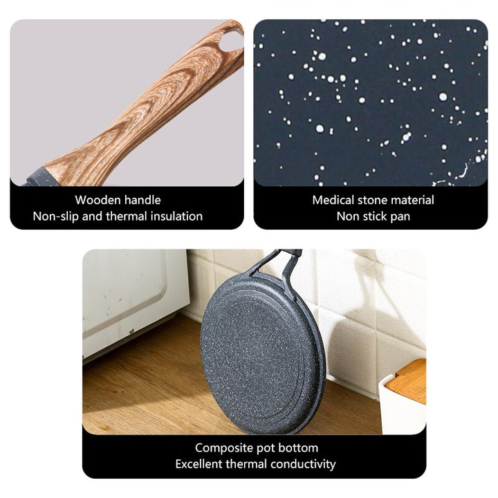 Medical Stone Frying Pan Non-stick Cast Iron Pancake Pan Omelet Pot | Bowlift