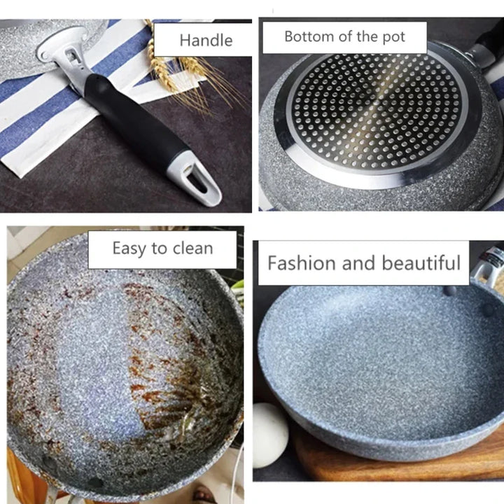 Medical stone Non Stick Frying Pan Wok Pan Induction Gas Stove Cooker | Bowlift