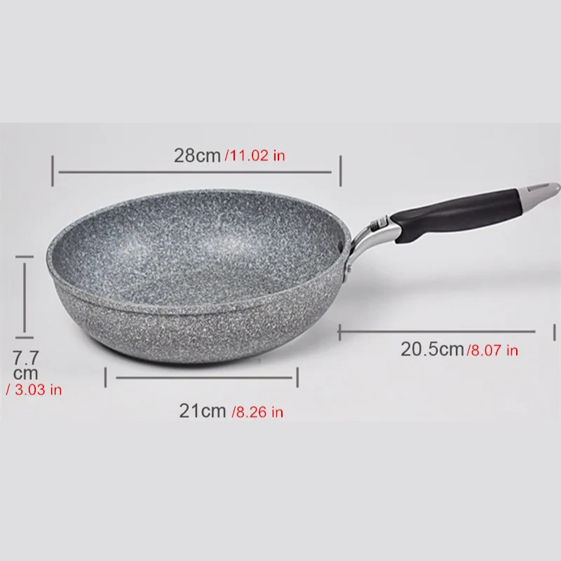 Medical stone Non Stick Frying Pan Wok Pan Induction Gas Stove Cooker | Bowlift
