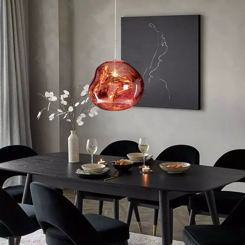 BowLift | Artistic Hanging Lamp of Melted Glass Modern and Elegant Lighting for Interior