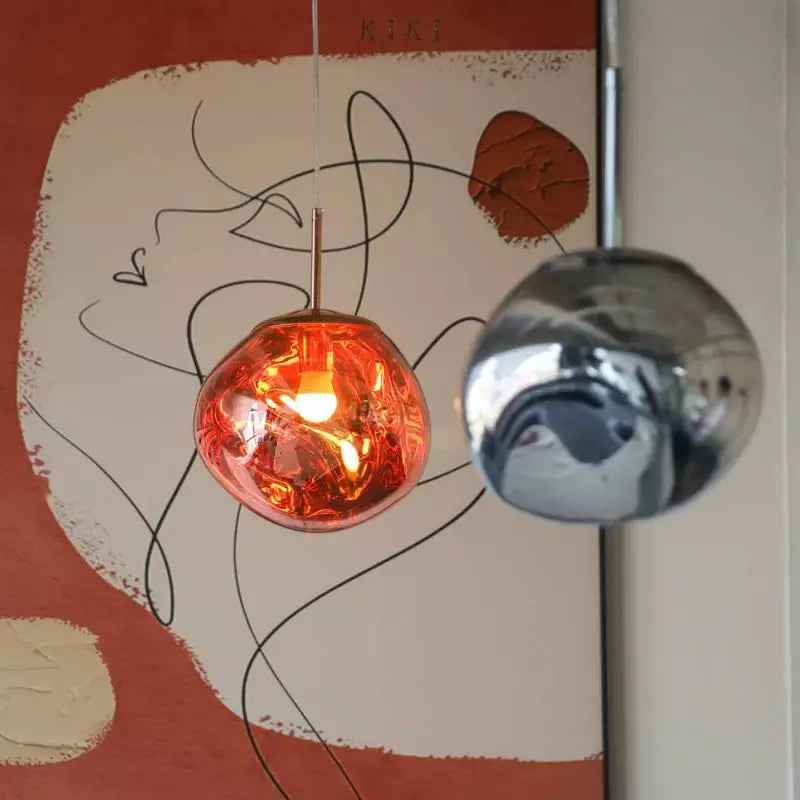 BowLift | Artistic Hanging Lamp of Melted Glass Modern and Elegant Lighting for Interior