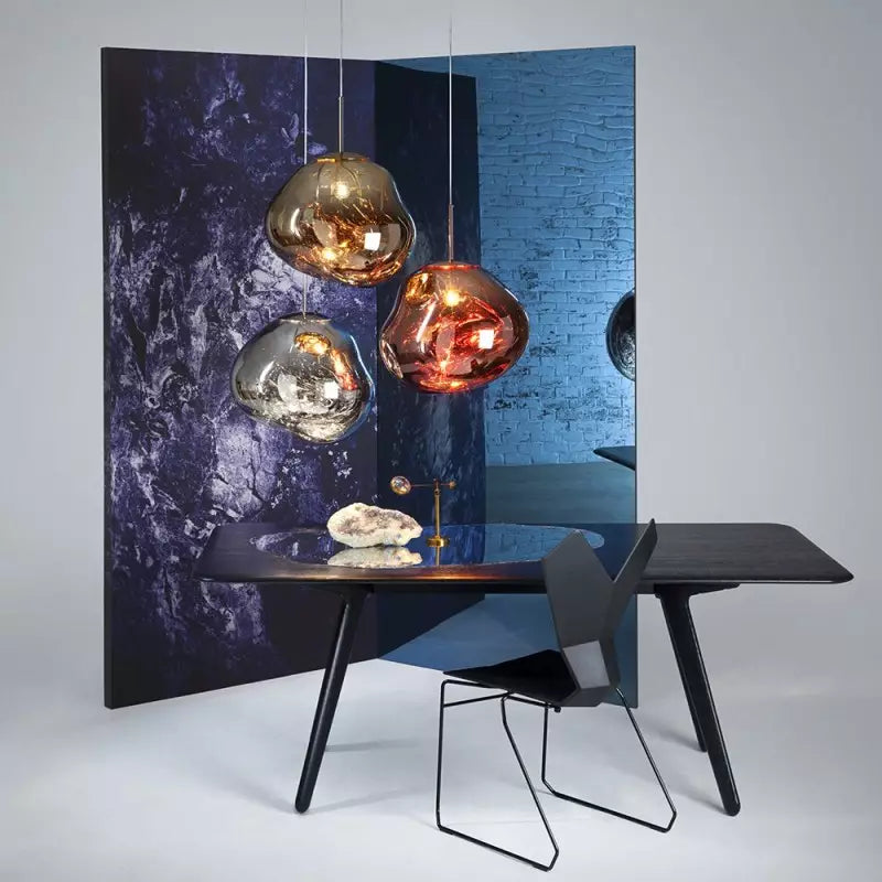 BowLift | Artistic Hanging Lamp of Melted Glass Modern and Elegant Lighting for Interior