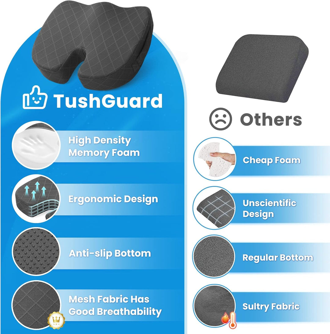 BowLift | Memory Foam Seat Cushion for Chair - Car and Office Chair Comfort
