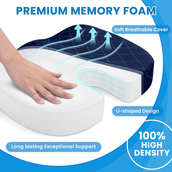 BowLift | Memory Foam Seat Cushion for Chair - Car and Office Chair Comfort