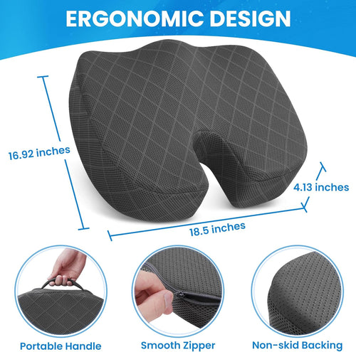BowLift | Memory Foam Seat Cushion for Chair - Car and Office Chair Comfort