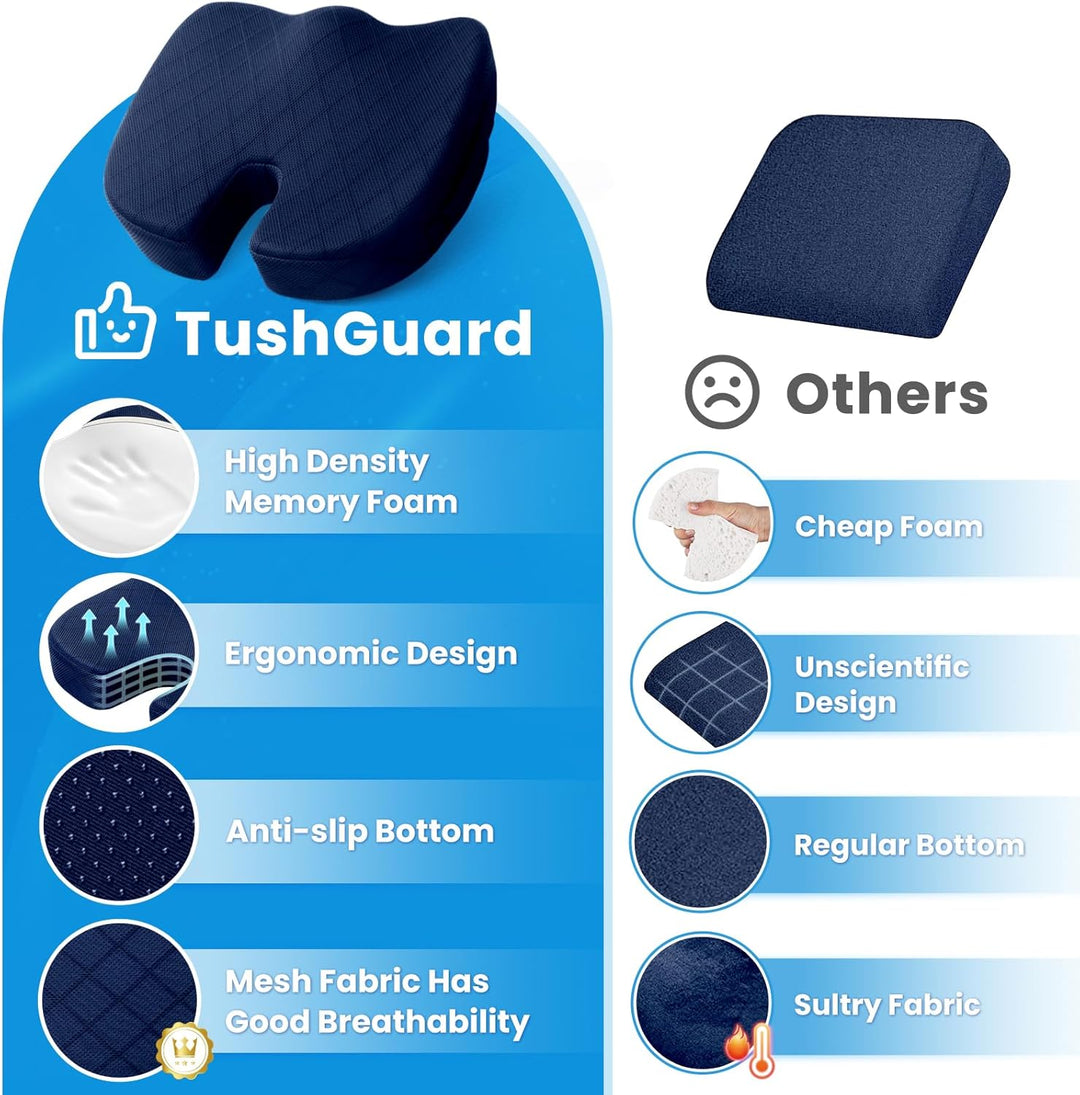 BowLift | Memory Foam Seat Cushion for Chair - Car and Office Chair Comfort