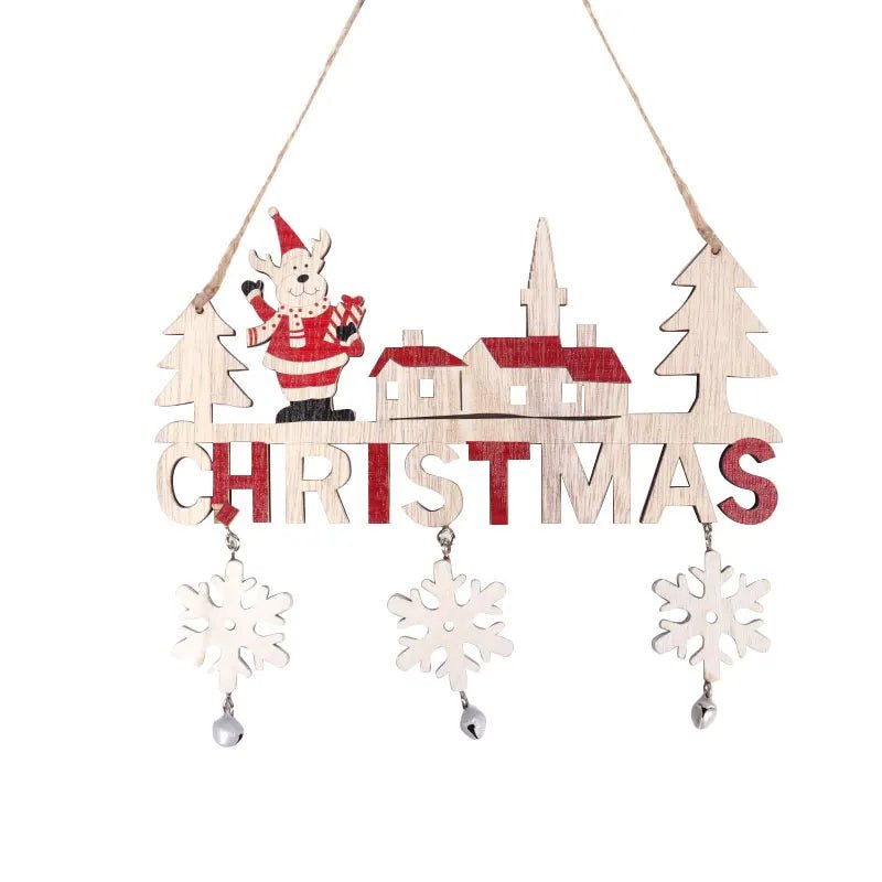 BowLift | Merry Christmas Wooden Door Pendant – Festive Welcome Sign for the Holiday Season