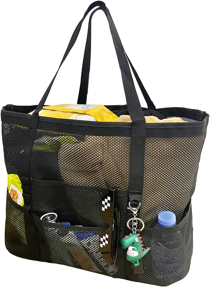 Foldable Mesh Beach Tote with 9 Pockets for Family Days | Bowlift
