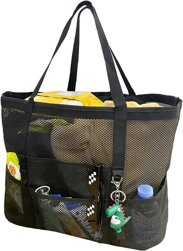 Foldable Mesh Beach Tote with 9 Pockets for Family Days | Bowlift