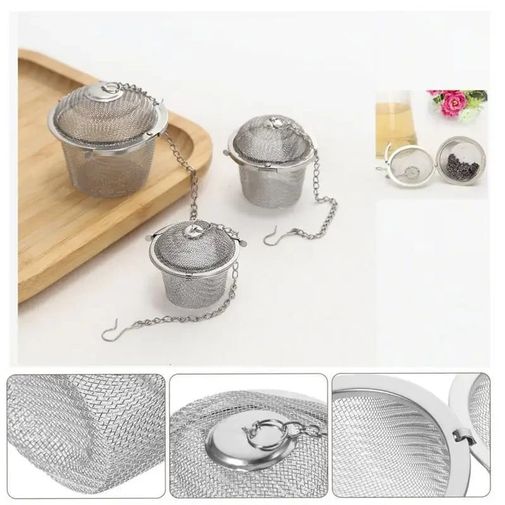 Mesh Infuser with Locking Chain Stainless Steel Tea Spice Strainer Ball | Bowlift
