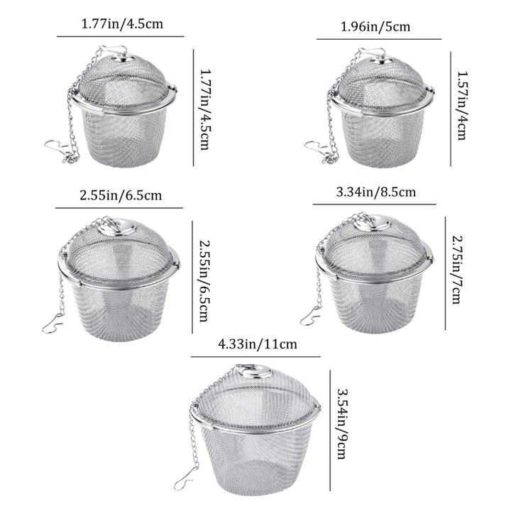 Mesh Infuser with Locking Chain Stainless Steel Tea Spice Strainer Ball | Bowlift