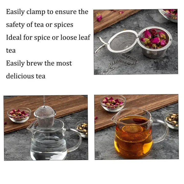 Mesh Infuser with Locking Chain Stainless Steel Tea Spice Strainer Ball | Bowlift