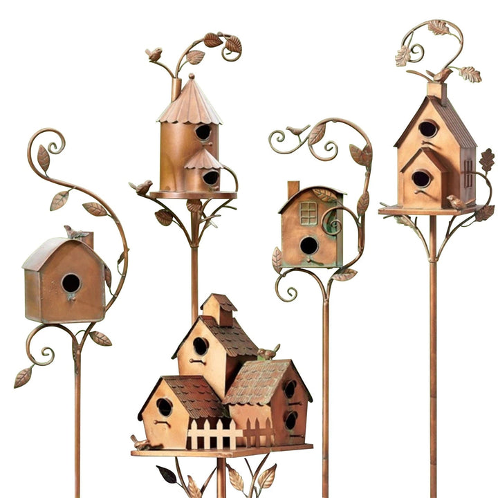 BowLift | Metal Art Birdhouse on Garden Stake