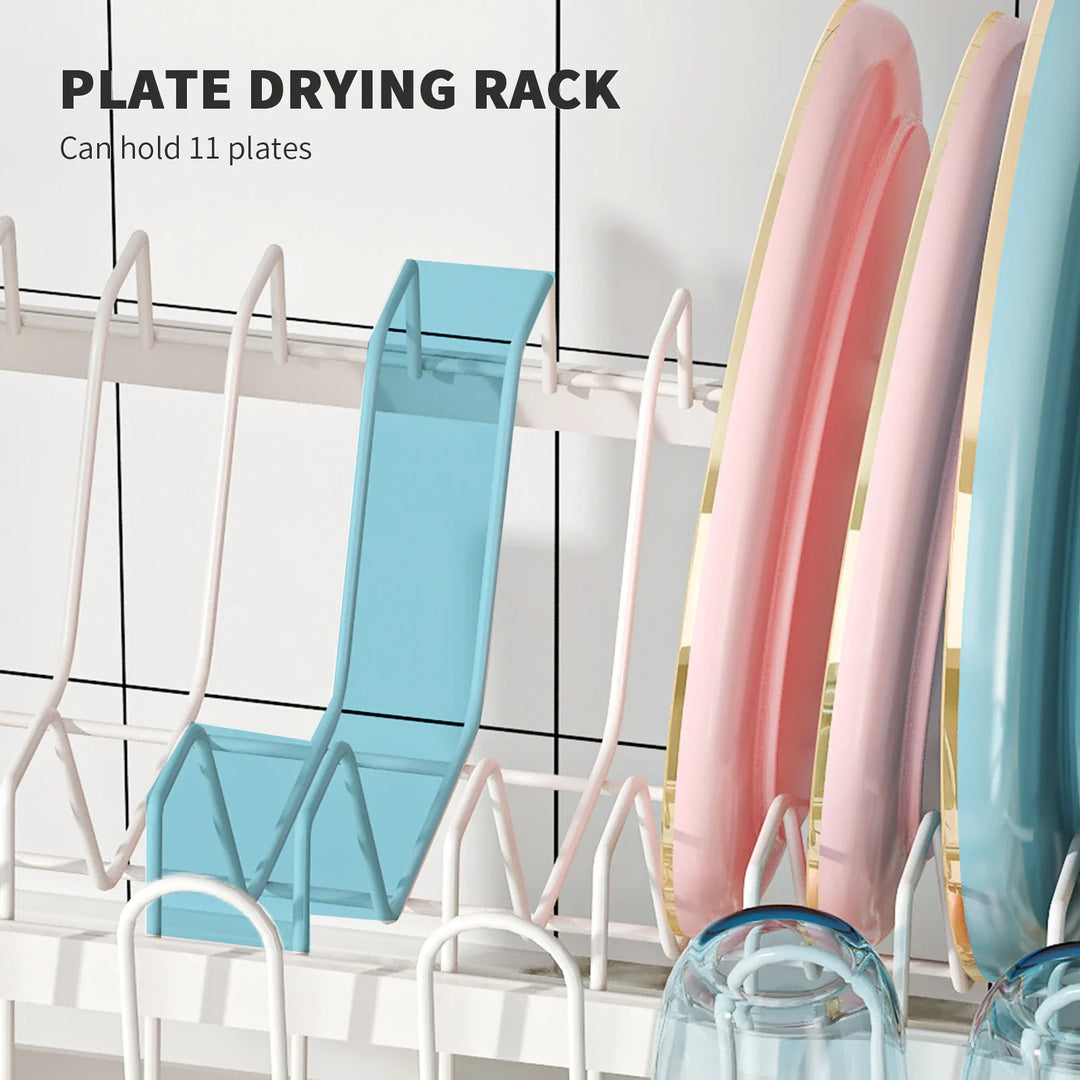 Metal Dish Drainer Rack with Utensil Holder and Dashboard Organizer | Bowlift