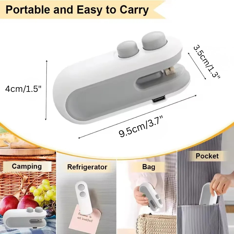 Mini Bag Sealer Rechargeable Heat Sealer with Cutter Portable Sealer | Bowlift
