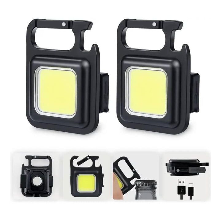 Keychain COB-LED flashlight - rechargeable - 3 light modes | Bowlift