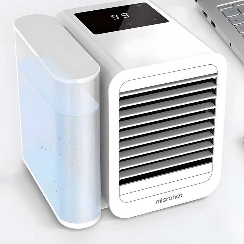 MicroCool Mini Air Conditioner Portable Evaporative Swamp Cooler with 1000ml Water Tank | Bowlift