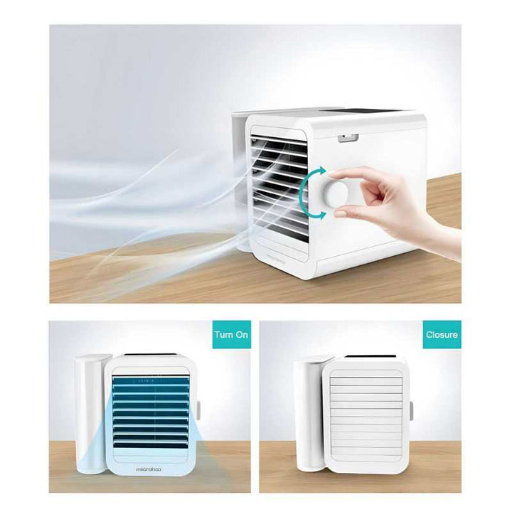 MicroCool Mini Air Conditioner Portable Evaporative Swamp Cooler with 1000ml Water Tank | Bowlift