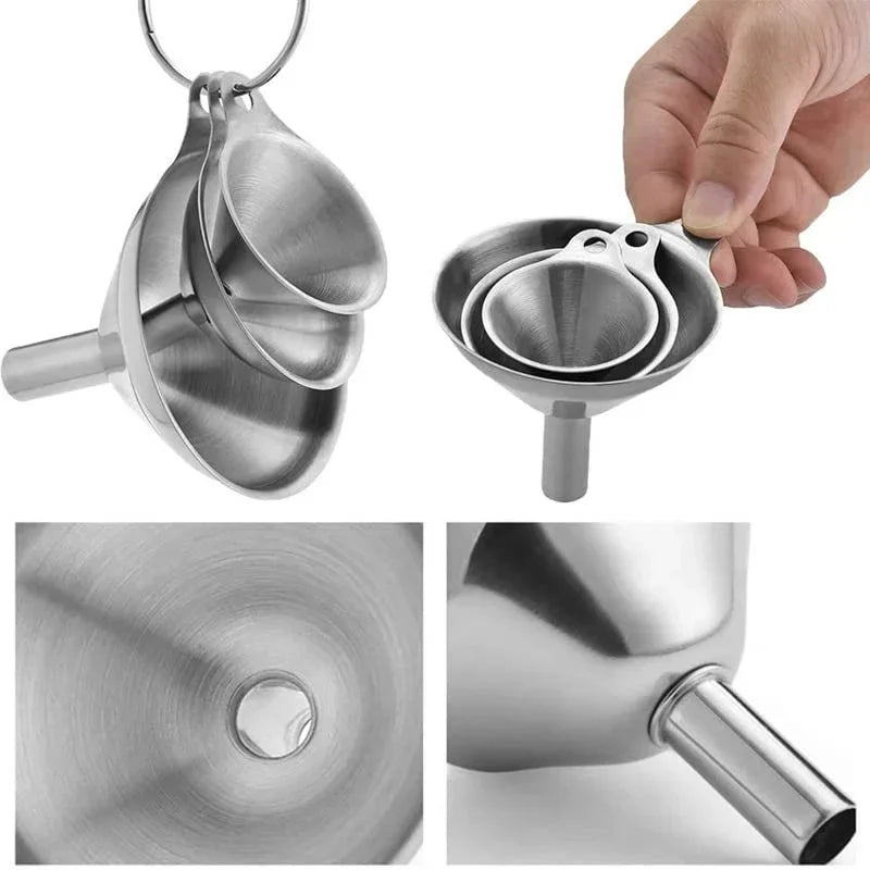 Mini Stainless Steel Kitchen Funnels Set Essential Oil Filling Funnels | Bowlift